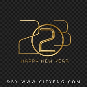 Creative Golden 2023 Happy New Year Transparent PNG