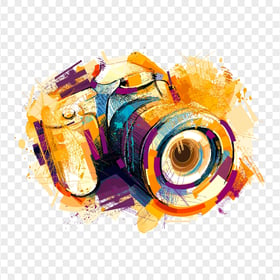 Camera Painting Illustration Multicolored PNG