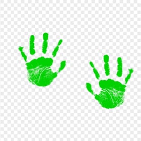 HD Green Two Realistic Hand Print PNG