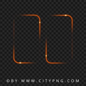 Two Orange Double Glowing Neon Frame Transparent PNG