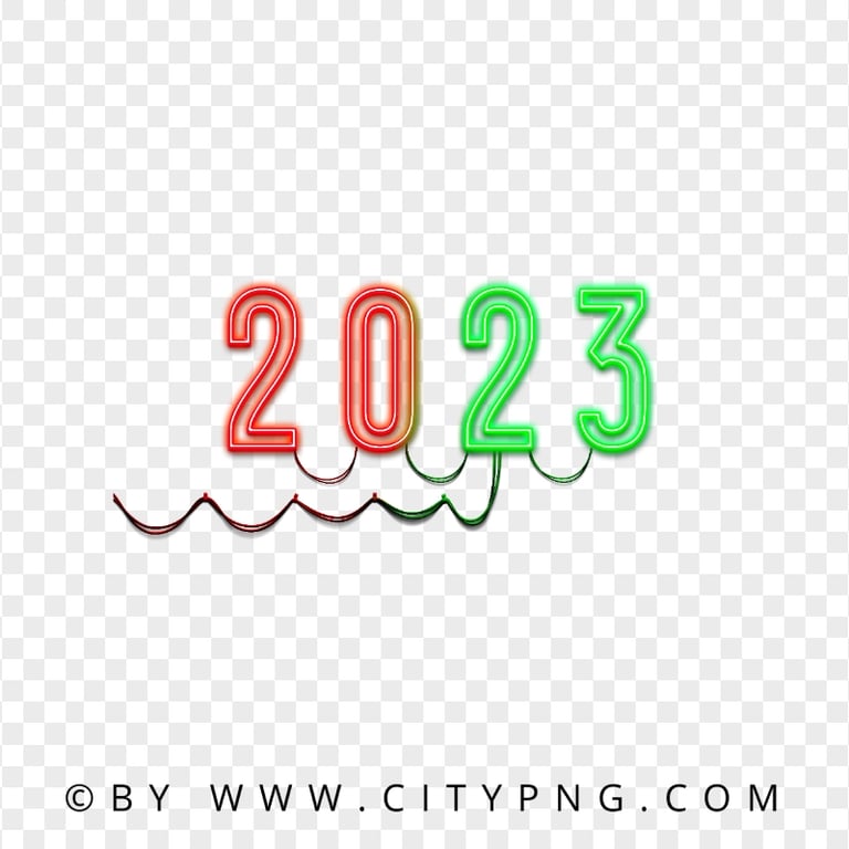 2023 Red And Green Neon Sign HD PNG
