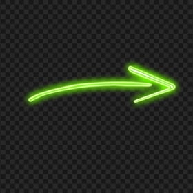 HD Curved Green Neon Arrow Pointing Right PNG