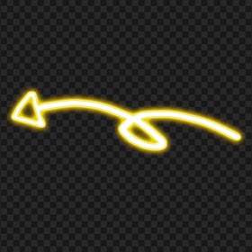 HD Yellow Neon Line Hand Drawn Arrow Pointing Left PNG