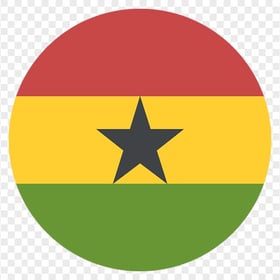 Round Flat Ghana Flag Icon PNG
