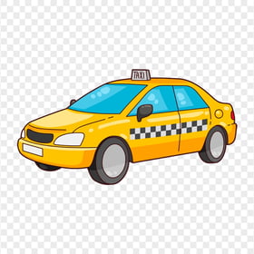 Yellow Cartoon Cab Taxi Car Auto PNG