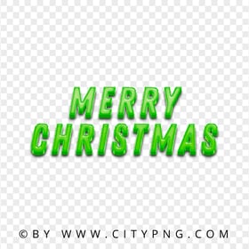 Green Merry Christmas Text Art PNG
