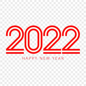 HD Red Happy New Year 2022 PNG
