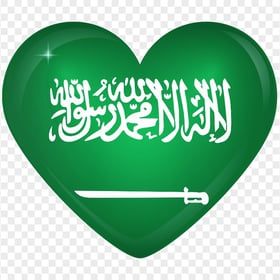 HD Saudi Arabia Flag Heart Shape PNG