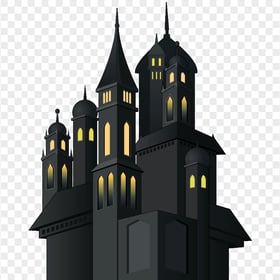 HD Halloween Black Cartoon Haunted Castle Illustration PNG
