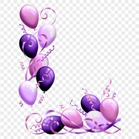 HD Purple Balloons Illustration Corner PNG