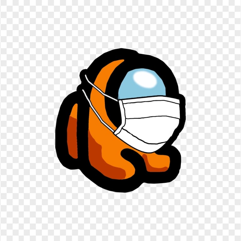 HD Orange Among Us Mini Crewmate Character Baby Surgical Mask PNG
