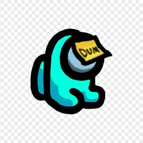 HD Cyan Among Us Mini Crewmate Baby Dum Sticky Note Hat PNG