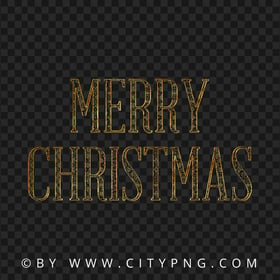 Merry Christmas Golden Lettering Design FREE PNG