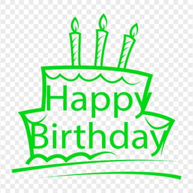 HD Happy Birthday Green Logo Transparent PNG
