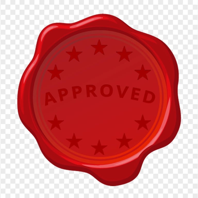 HD Approved Seal Wax Red Stamp Transparent PNG