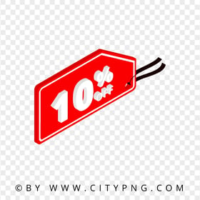 HD 10 Percent Off Red 3D Tag Label Logo Transparent PNG