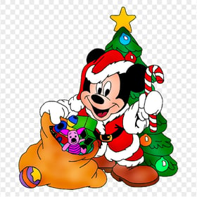 Mickey Mouse Character With Gifts Bag Christmas Tree