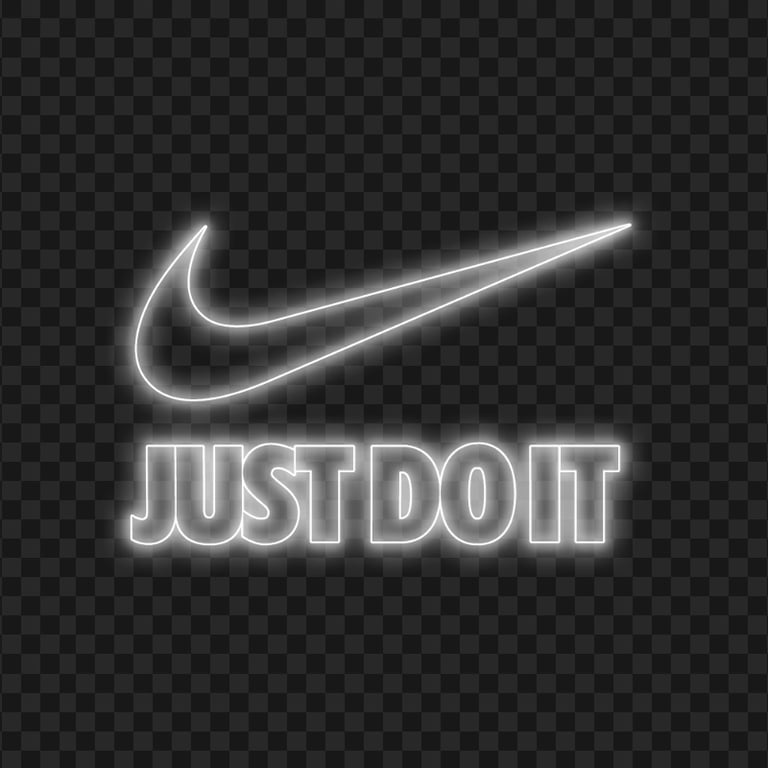 HD Nike Just Do It Neon White Outline With Tick Logo PNG Citypng