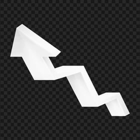 HD 3D White Increase Arrow Up Left PNG