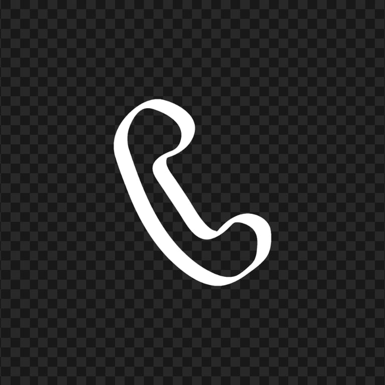 HD White Hand Draw Phone Icon Transparent PNG