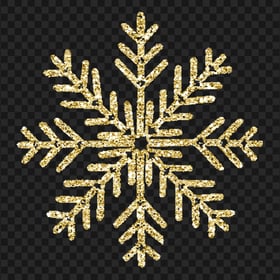 Gold Glitter Snowflake PNG