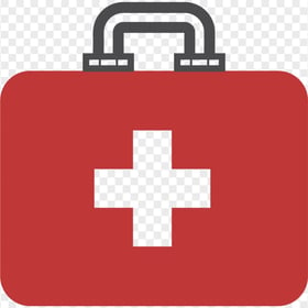 Flat Red Emergency Doctor First Aid Bag Icon