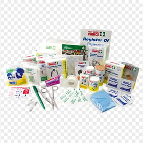 Group Of First Aid Medicine Emergency Supplies