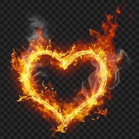 HD Burning Heart Flame Fire Love PNG