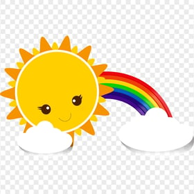 PNG Cartoon Sky Rainbow Sun Illustration