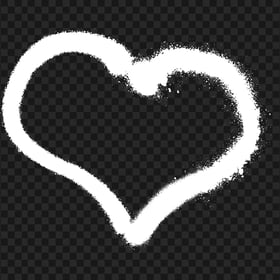 HD White Spray Paint Grunge Outline Heart PNG