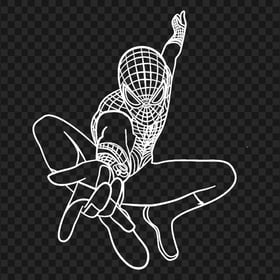 HD Jumping Spider Man Hero White Outline Character PNG