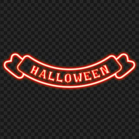 PNG Halloween Red Neon Ribbon Banner Logo