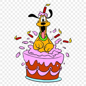 Cartoon Clipart Pluto Birthday Cake PNG Image