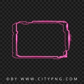 Glowing Neon Pink Futuristic Frame Image PNG