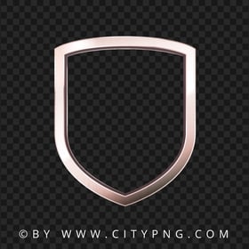 Rose Gold Metal Shield Outline Frame