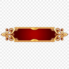 HD Red & Gold Banner Button Illustration PNG