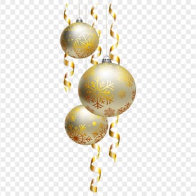 Beige And Gold Christmas Holidays Baubles Balls PNG
