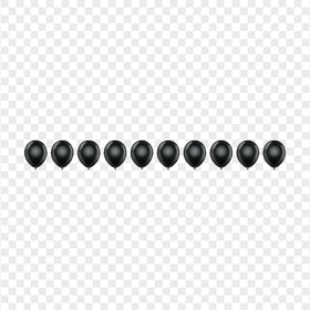 HD Black Balloons Horizontal Border PNG