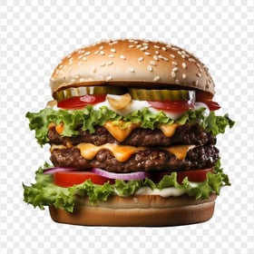 HD Double Cheesy Beef burger Transparent Background