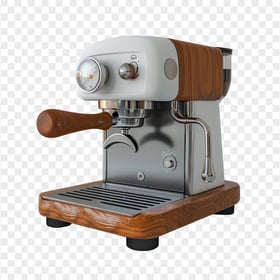 HD Vintage Wooden Coffee Machine Transparent Background