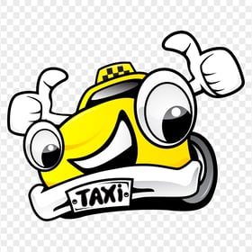 Cartoon Taxi Cab Character Image PNG