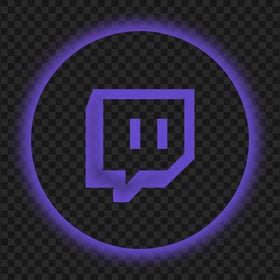 Twitch Purple Neon Round App Icon PNG