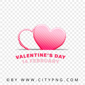 Valentine's Day Pink Hearts Design Logo HD PNG