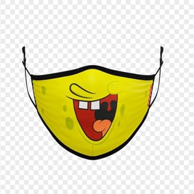 HD Cartoon Spongebob Mouth Face Mask Laughing Illustration PNG