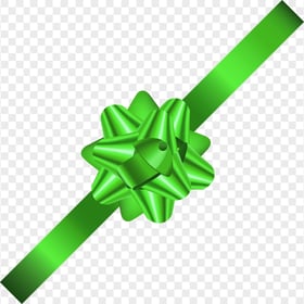 Corner Green Gift Bow Ribbon Decor PNG