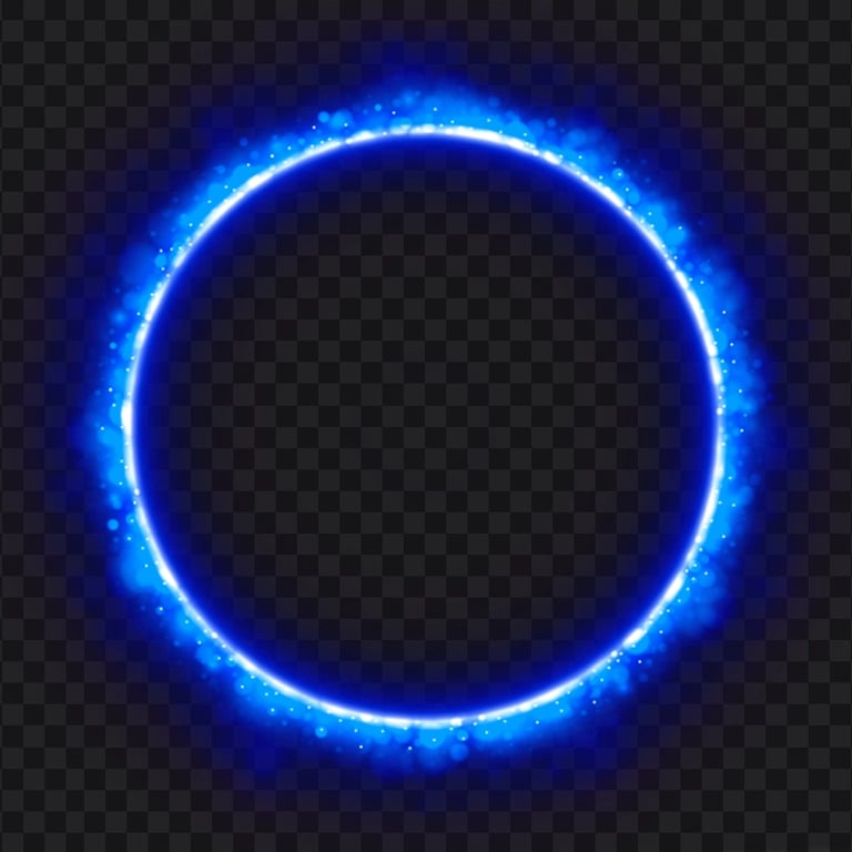 Blue Glowing Light Circle Transparent Background