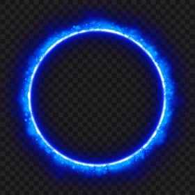 Blue Glowing Light Circle Transparent Background