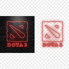 HD Red Neon Dota 2 Logo PNG