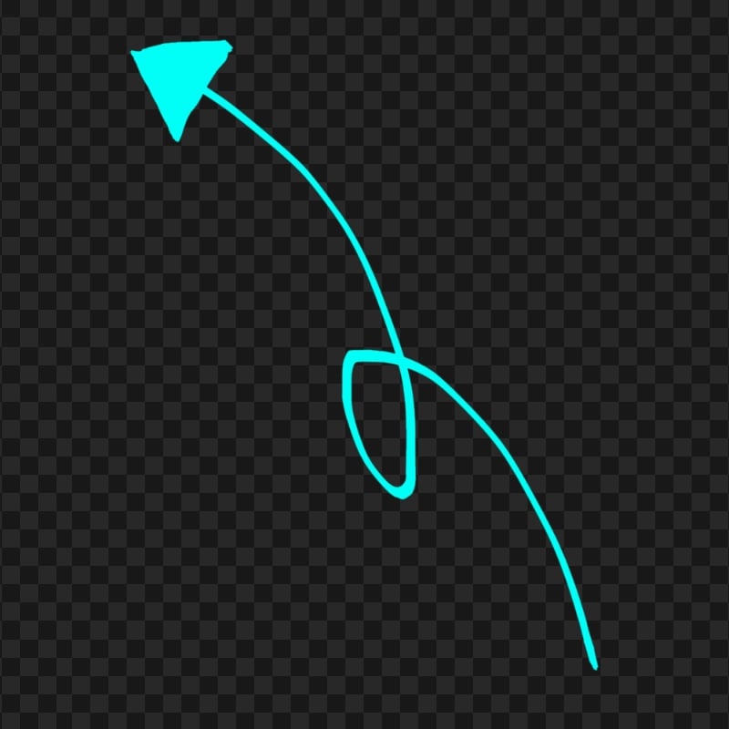 HD Turquoise Line Art Drawn Arrow Pointing Top Left PNG