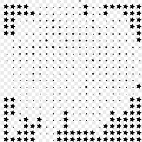 HD Black Polka Halftone Dots Stars Texture PNG